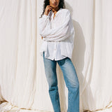 Mira Blouse | White Silk Cotton