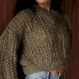 Frisson | Lace Sweater | Taupe