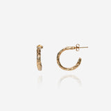 Stoned Hoops | Hammered Gold