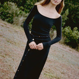 Leo Dress | Black Rib