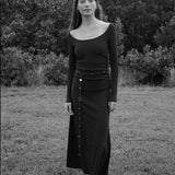 Leo Dress | Black Rib