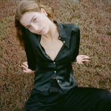 Ivy Shirt | Black Pure Silk