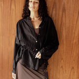 Mira Blouse | Black Silk Cotton