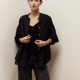 Mira Blouse | Black Silk Cotton