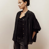 Mira Blouse | Black Silk Cotton