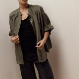 Mira Blouse | Khaki Silk Cotton
