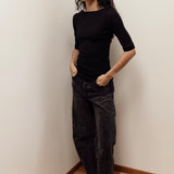 Uma Tee | Black Merino