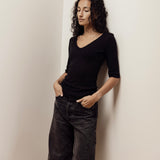 Uma Tee | Black Merino