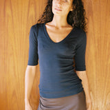 Uma Tee | Navy Merino