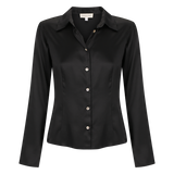Ivy Shirt | Black Pure Silk