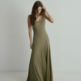Jean Dress to the Floor | Khaki