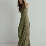 Jean Dress to the Floor | Khaki