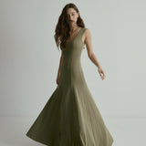 Jean Dress to the Floor | Khaki