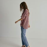 Mabel Shirt | Pink & Orange Silk