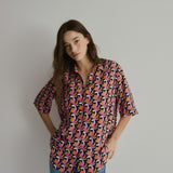 Mabel Shirt | Pink & Orange Silk