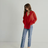 Maeve Shirt | Red Silk Georgette