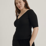 Uma Tee | Black Merino