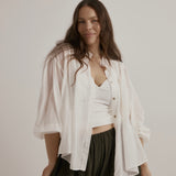 Mira Blouse | White Silk Cotton