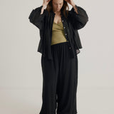 Mira Blouse | Black Silk Cotton