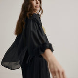 Mira Blouse | Black Silk Cotton