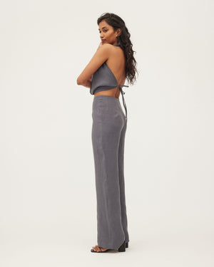 SONIA PANT - STEEL WASHED LINEN