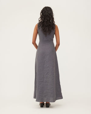 NEXT LIFETIME DRESS | STEEL WASHED LINEN