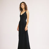 Sloane Dress / Black Textured Linen
