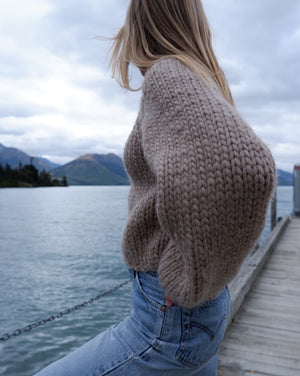 
            
                Load image into Gallery viewer, Hand Knit | Crop Jumper - Oatmeal
            
        