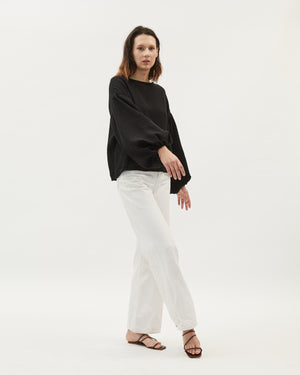 BELLA BLOUSE | BLACK ORGANIC MUSLIN