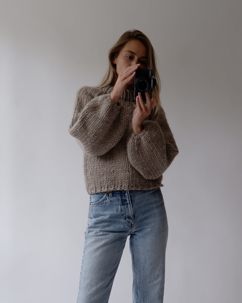 
            
                Load image into Gallery viewer, Hand Knit | Crop Jumper - Oatmeal
            
        