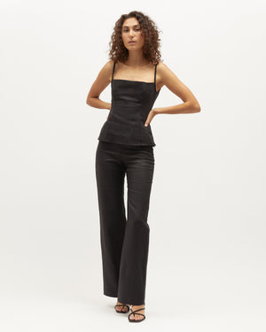 Kashmira Cami - Black Linen