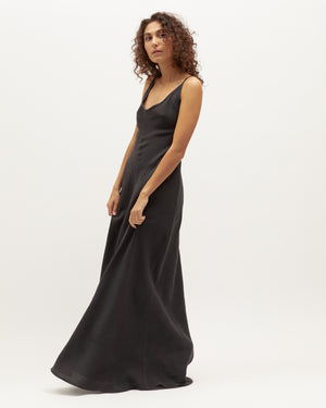 Sloane Dress / Black Washed Linen