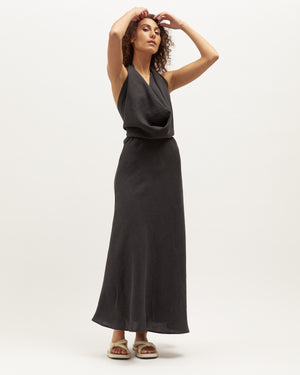 
            
                Load image into Gallery viewer, WRAY SKIRT | BLACK WASHED LINEN
            
        