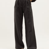LOUIE CROP | BLACK WASHED LINEN