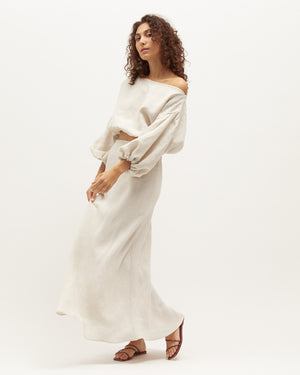 Wray Skirt - Sand Washed Linen