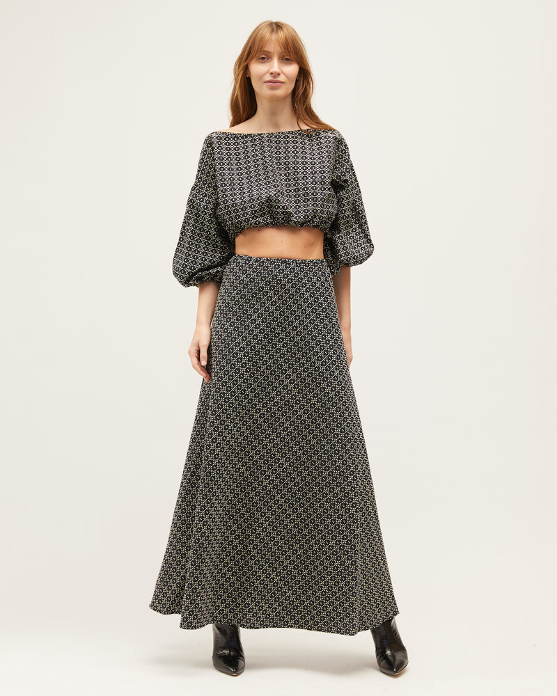 
            
                Load image into Gallery viewer, WRAY SKIRT | BLACK SAND COTTON
            
        