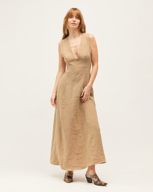 NEXT LIFETIME DRESS | CAMEL LINEN