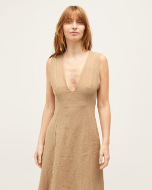 NEXT LIFETIME DRESS | CAMEL LINEN