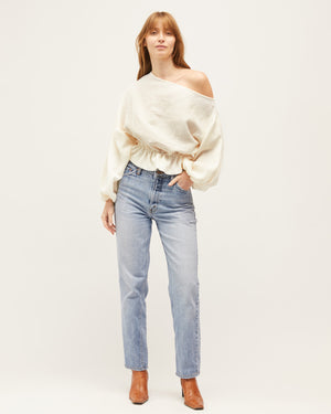 ANNA FRILL BLOUSE | CREAM MUSLIN