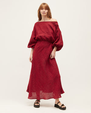 LOUIE DRESS | RED SHOT LINEN