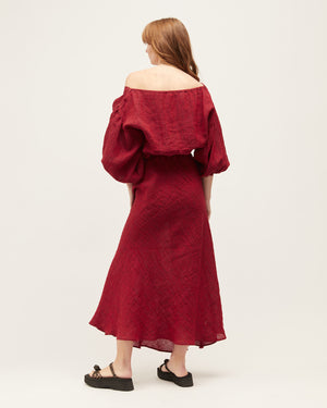 
            
                Load image into Gallery viewer, LOUIE DRESS | RED SHOT LINEN
            
        
