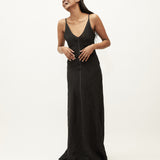 Sloane Dress / Black Textured Linen