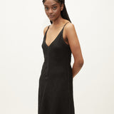 Sloane Dress / Black Textured Linen