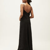 Sloane Dress / Black Textured Linen