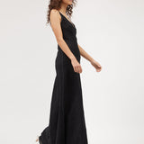 Sloane Dress / Black Textured Linen