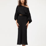 Louie Crop | Black Contrast Linen