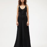 Sloane Dress / Black Textured Linen