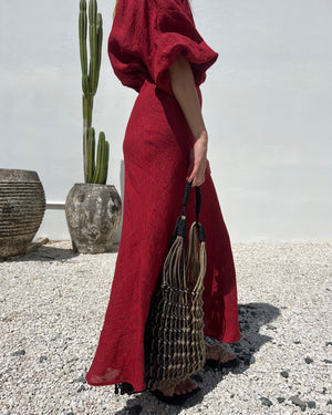 LOUIE DRESS | RED SHOT LINEN