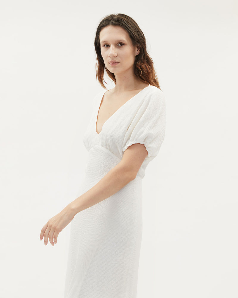 Adaline Dress / Shirred Ivory