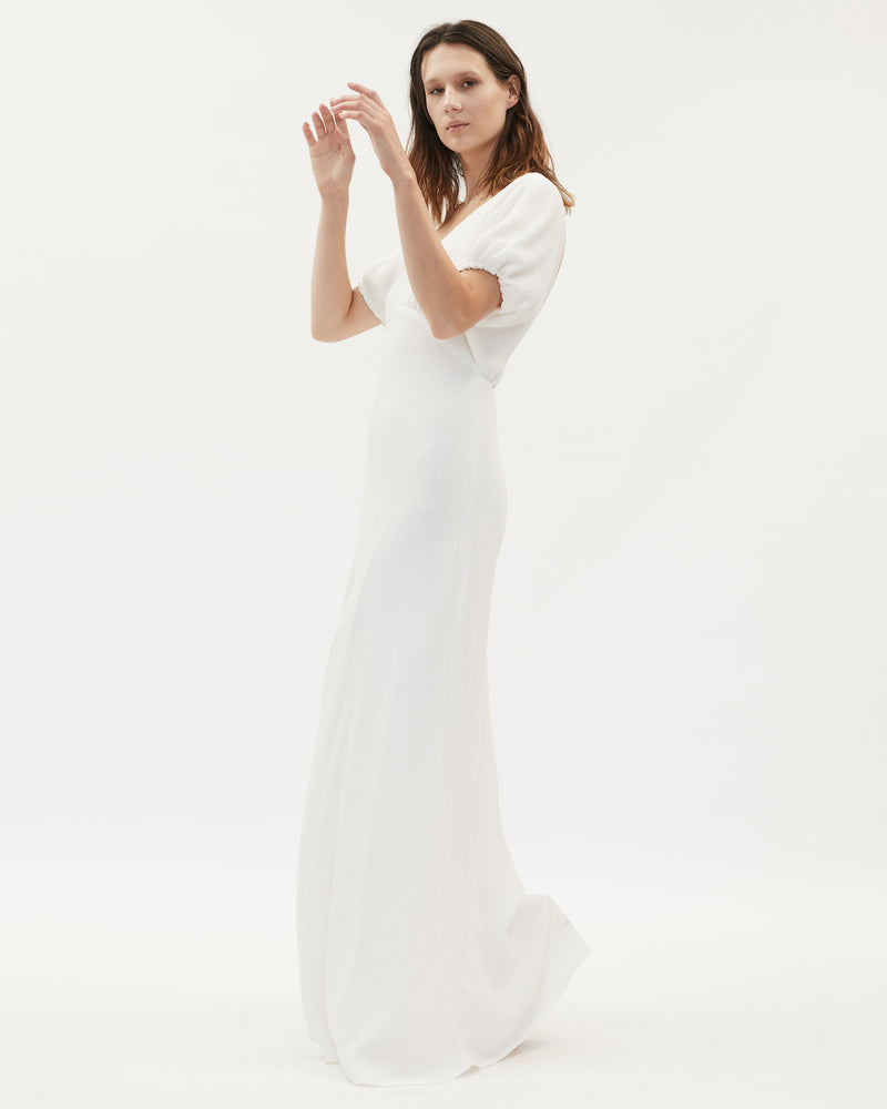 Adaline Dress / Shirred Ivory